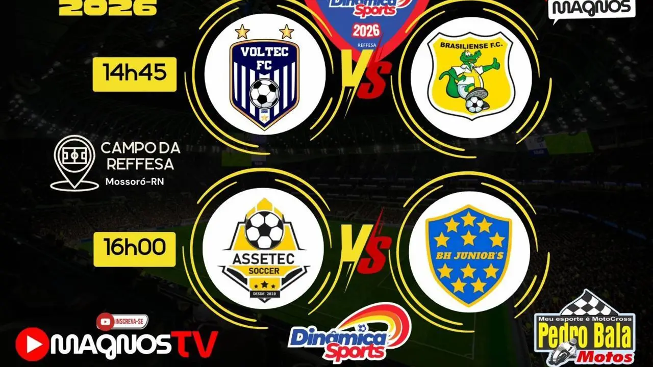 Copa Dinâmica Sports Master tem dois jogos neste sábado (16)