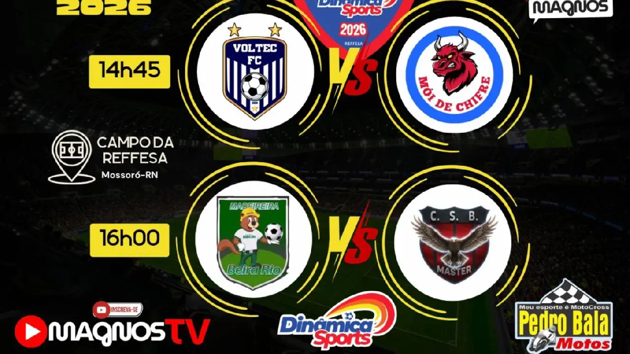 Dois jogos abrem a quinta rodada da Copa Dinâmica Sports Master neste sábado (11)