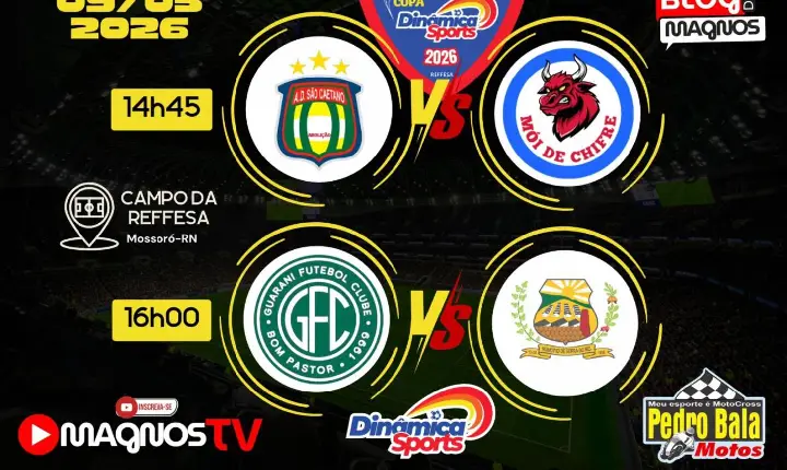 Dois jogos abrem a sexta rodada da Copa Dinâmica Sports Master neste sábado (09)