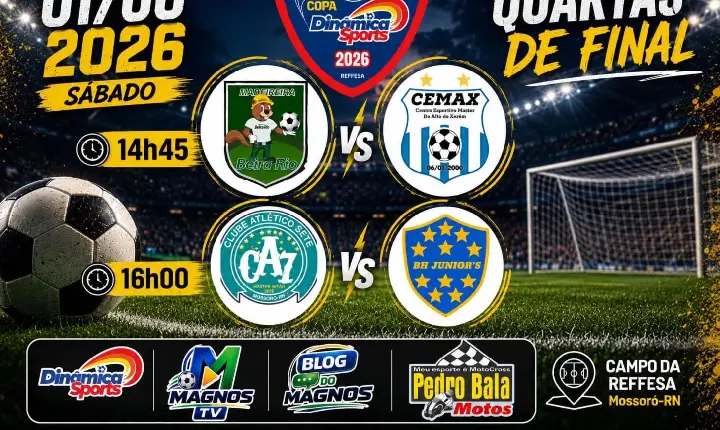 Dois jogos abrem as quartas de final da Copa Dinâmica Sports Master neste sábado (01)