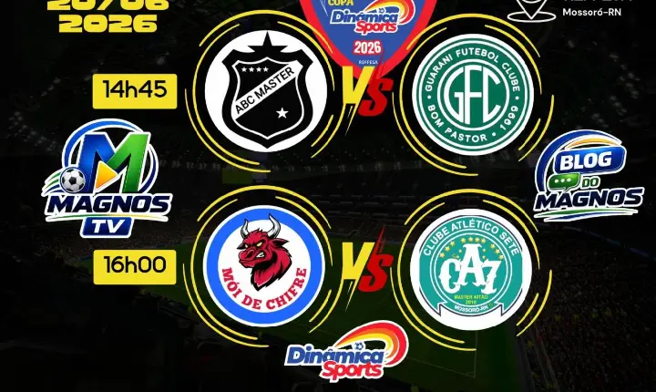 Dois jogos encerram a sétima rodada da Copa Dinâmica Sports Master neste sábado (20)