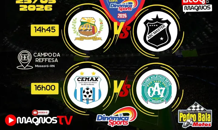 Jogos com disputa por liderança e G2 encerram a sexta rodada da Copa Dinâmica Sports Master neste sábado (23)