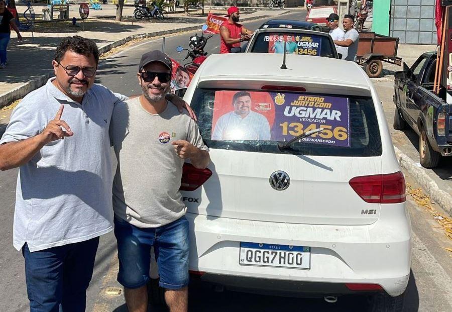Candidato a vereador Ugmar demonstra força com grande adesivaço na inauguração do seu comitê