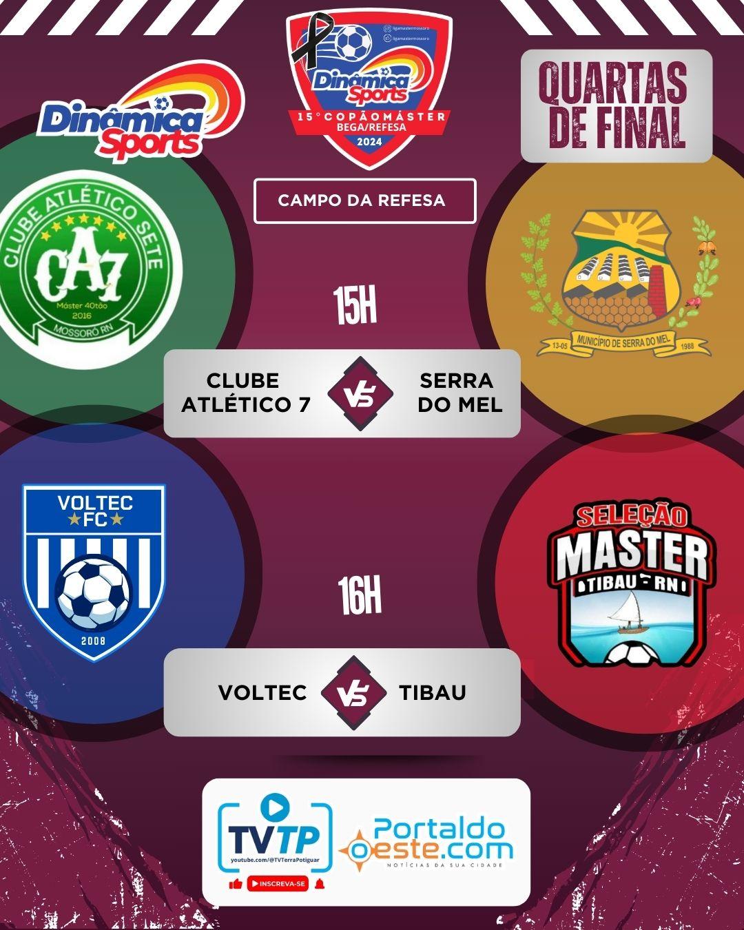 Dois últimos semifinalistas do 15° Copão Máster serão definidos neste sábado (19); confira jogos