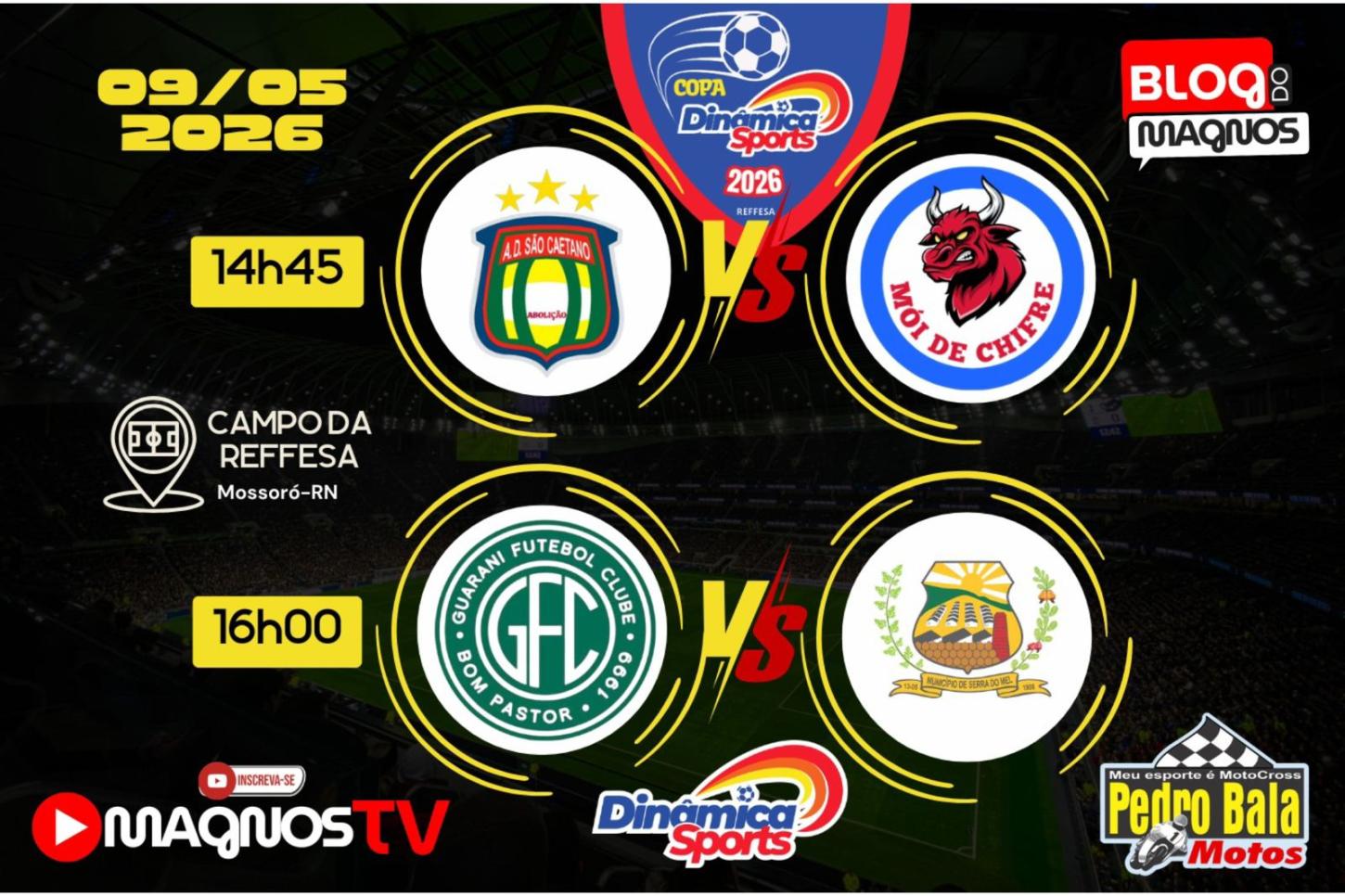 Dois jogos abrem a sexta rodada da Copa Dinâmica Sports Master neste sábado (09)