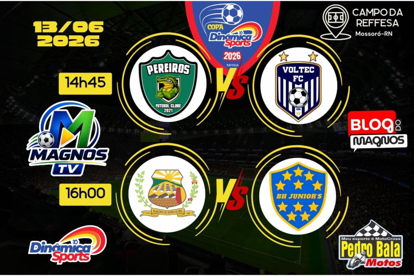 Copa Dinâmica Sports Master volta com dois jogos neste sábado (13)