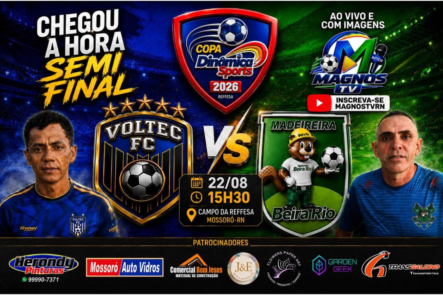 Voltec e Madeireira Beira Rio disputam primeira vaga na final da Copa Dinâmica Sports Master neste sábado (22)