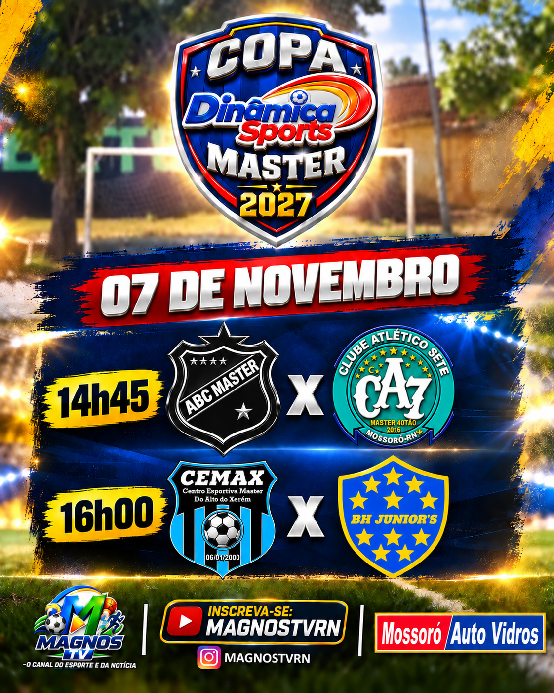 Dois jogos serão realizados no dia 07 de novembro