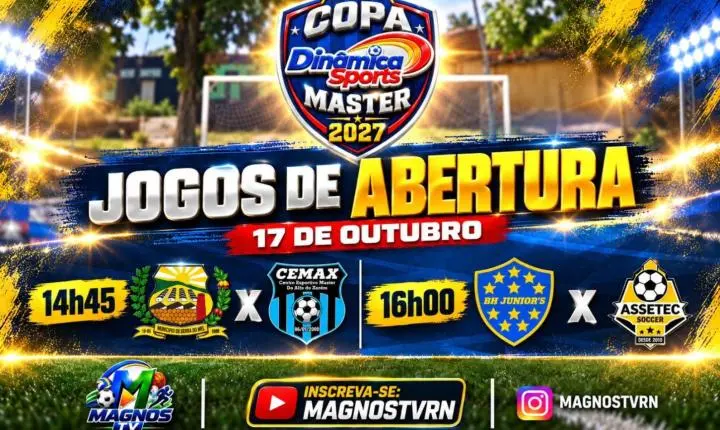 Dois jogos abrem a Copa Dinâmica Sports Master 2027 neste sábado (17)	